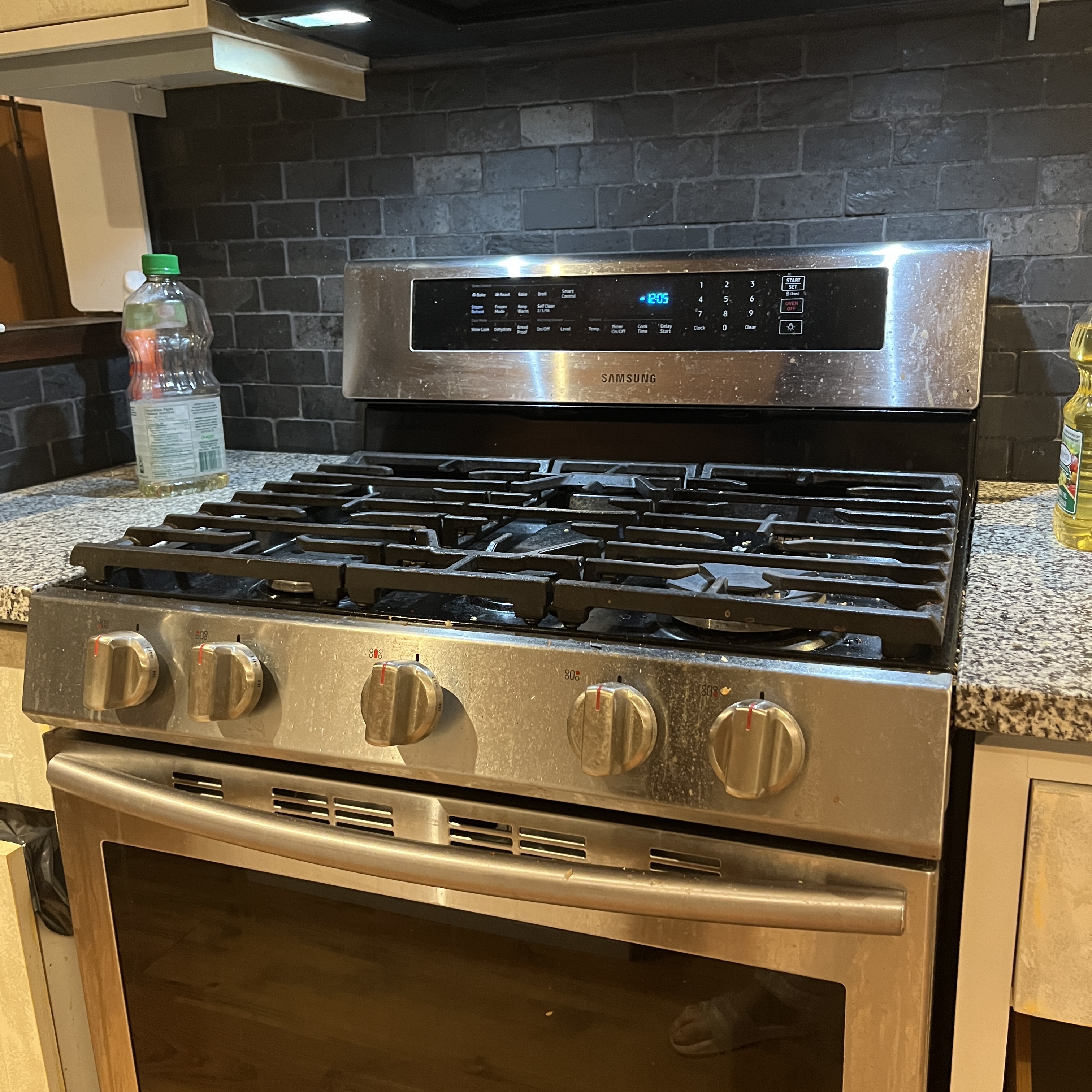 The sound of the stove.