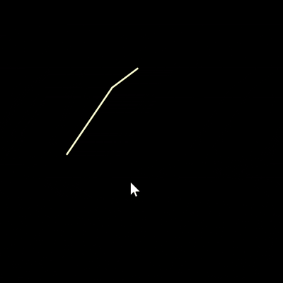 Clicking draws connected lines, with sound volume affecting line thickness.